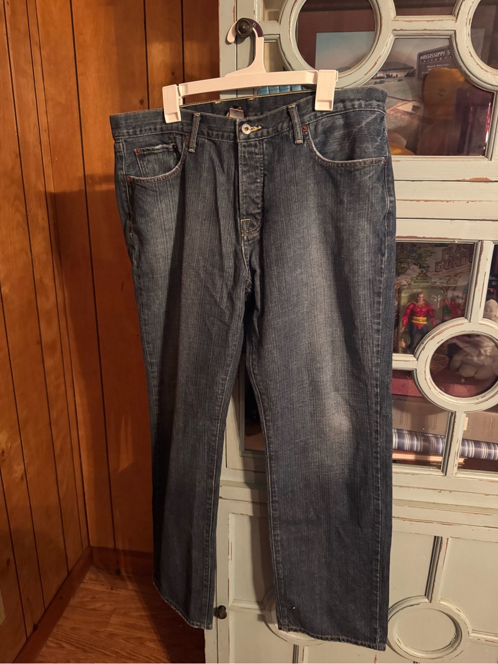 Lucky Brand Men's Medium Denim Blue Relaxed Straight Jeans B12 Size 38
